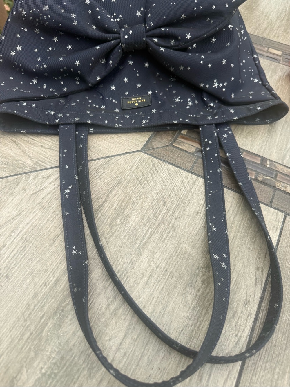 EUC Kate Spade New York "On Purpose" Midnight Stars Bow Tote Limited Edition - Picture 11 of 13